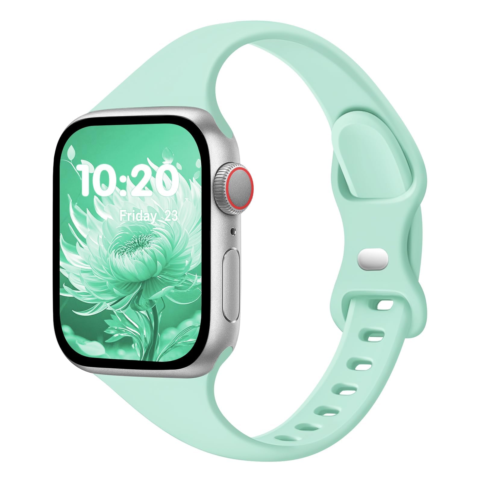 Slim Band Compatible with Apple Watch Bands 38mm 40mm 41mm 42mm 44mm 45mm 49mm for Women Men,Soft Thin Narrow Silicone Sport Strap Wristbands for iWatch Series12 11 10 9 8 7 6 5 4 3 2 1 SE Ultra/Ultra 2 Tiff Blue