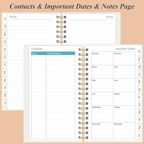 Miniatura 6 de Agenda de bolsillocalendario 2024-2025  Agenda semanal y mensual A6, julio 2024 a junio 2025, 3.75 x 6.75 pulgadas con cubierta flexible, pestañas,