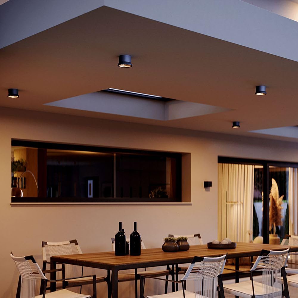 Santa Out LED Aussen-Deckenleuchte IP65 drehbar Anthrazit Extra Warmweiß 2700K