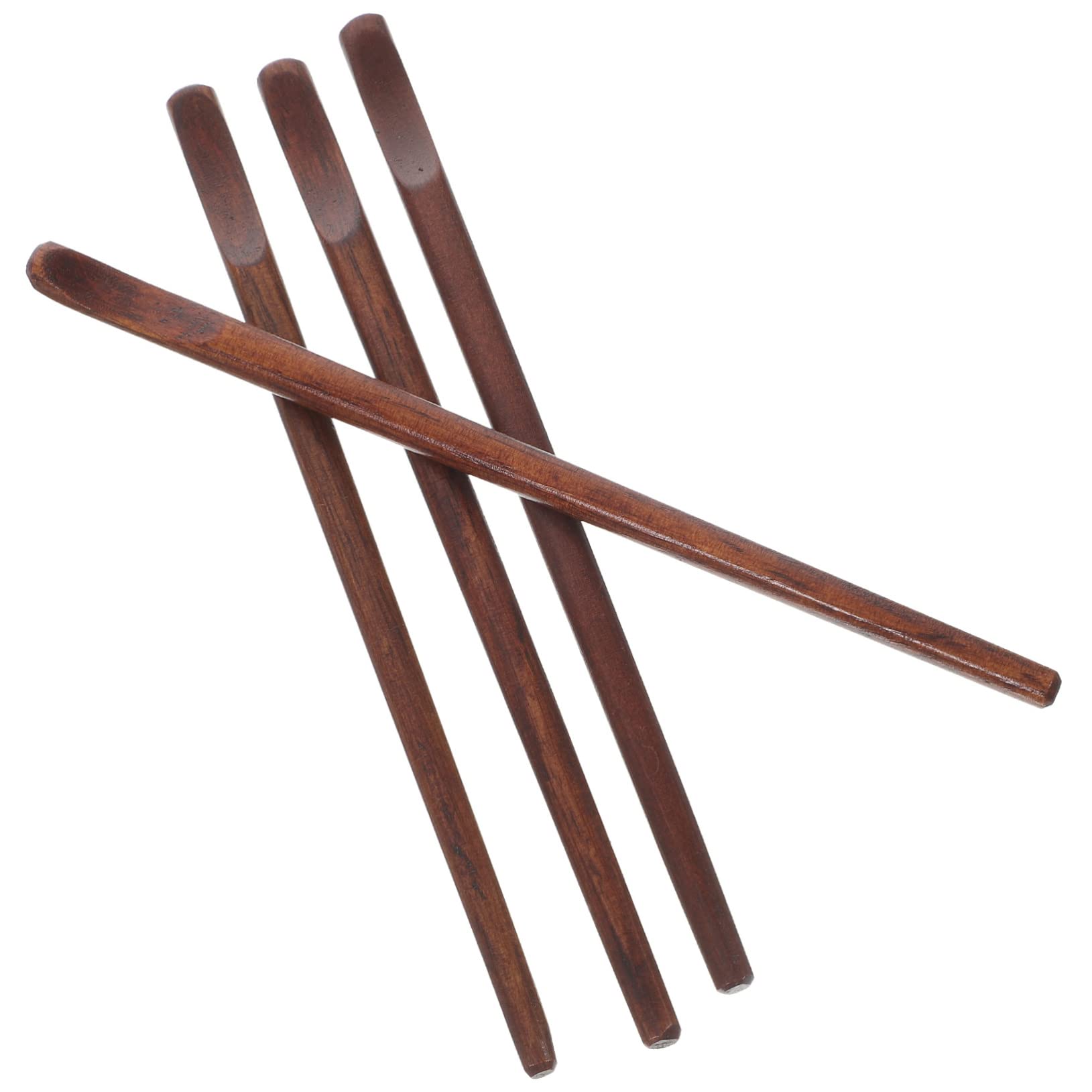 COLLBATH 4Pcs Wooden Coffee Stirrer Elegant Long Handle for Cocktails Milk Tea and More Safe and Odorless Wooden Stir Sticks for Drinks