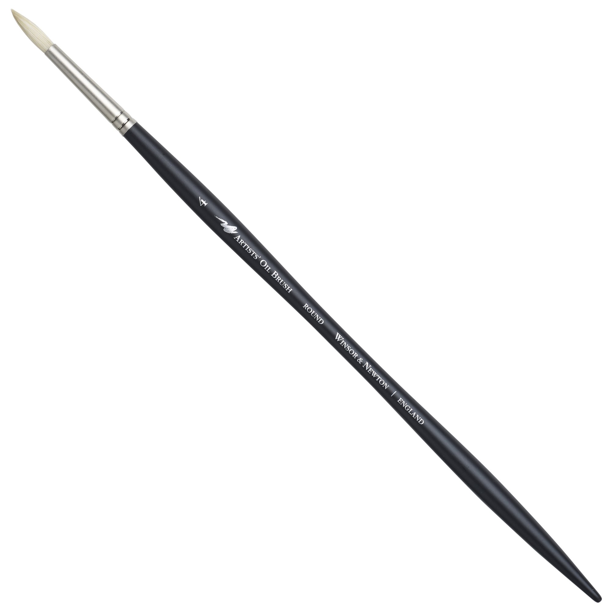 Winsor & Newton Artists' Oil Hog Paint Brush, Long Handle Size 4, Round