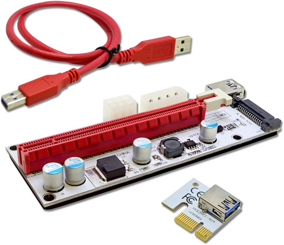 VER 008S Multi-Power 16x to 1x Powered Riser Adapter Card 60cm USB 3.0 Extension Cable - GPU Riser Adapter - Mining Ethereum ETH Zcash ZEC Monero XMR