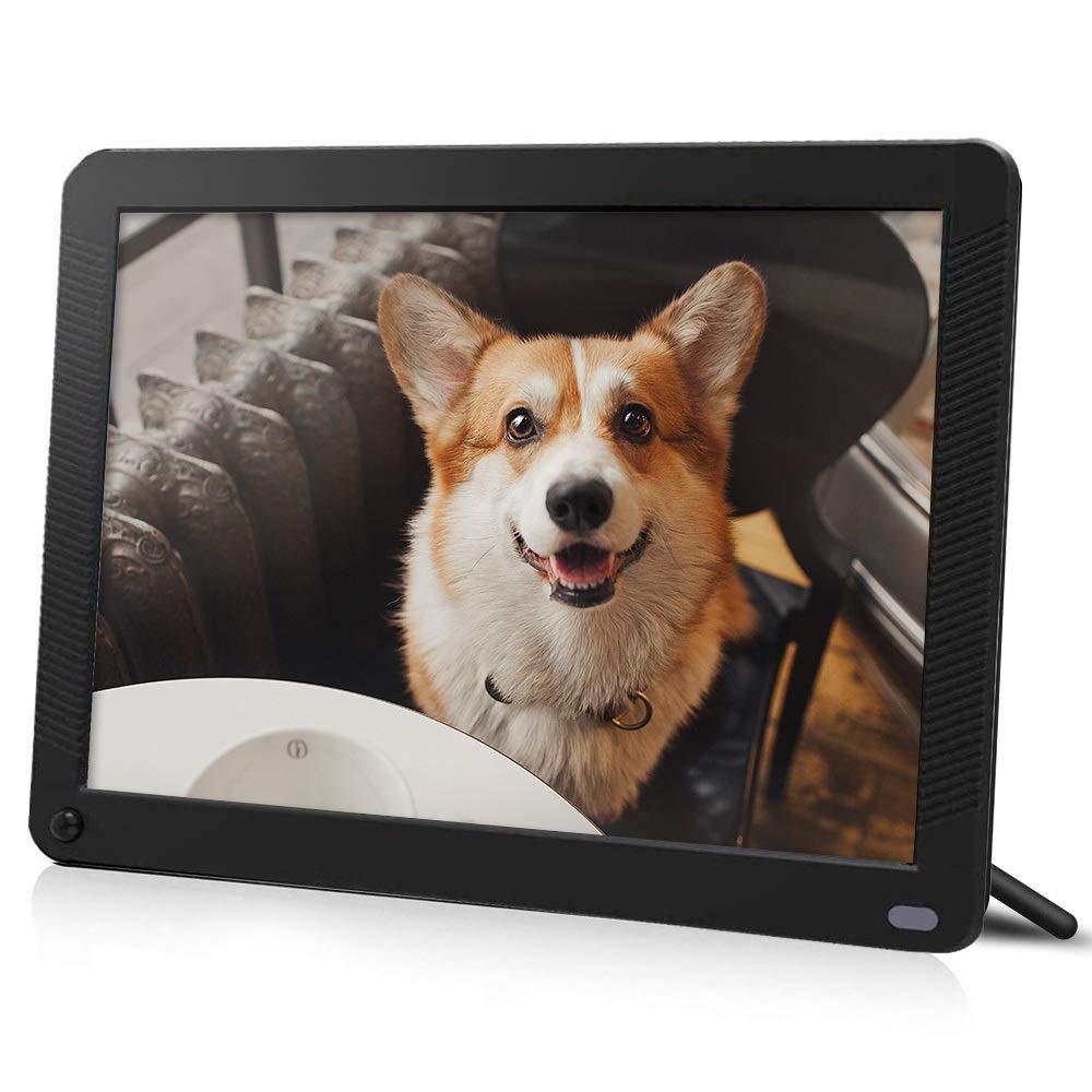 Smart Digital Photo Frame with 1920x1080 IPS Screen with 32G SD Card, Digital Picture Frame Support Adjustable Brightness Photo Frames 1080P Video Music Remote 16:9 Widescreen(10 inch)
