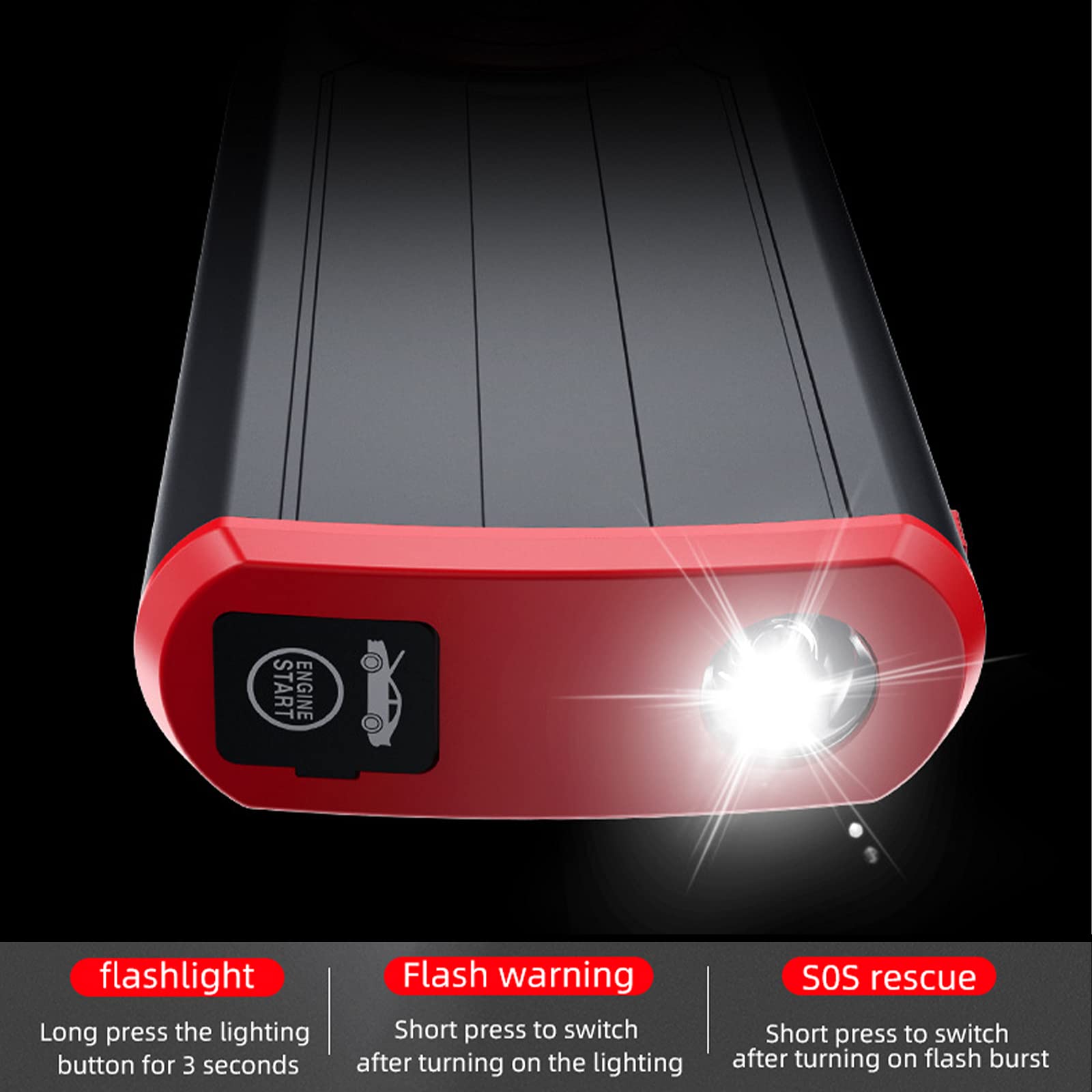 30000mAh Voiture Saut Démarreur Batterie Externe Portable Secours Voiture Batterie Booster 5 V/2A Sortie USB Lampe de Poche LED Dispositif de Démarrage