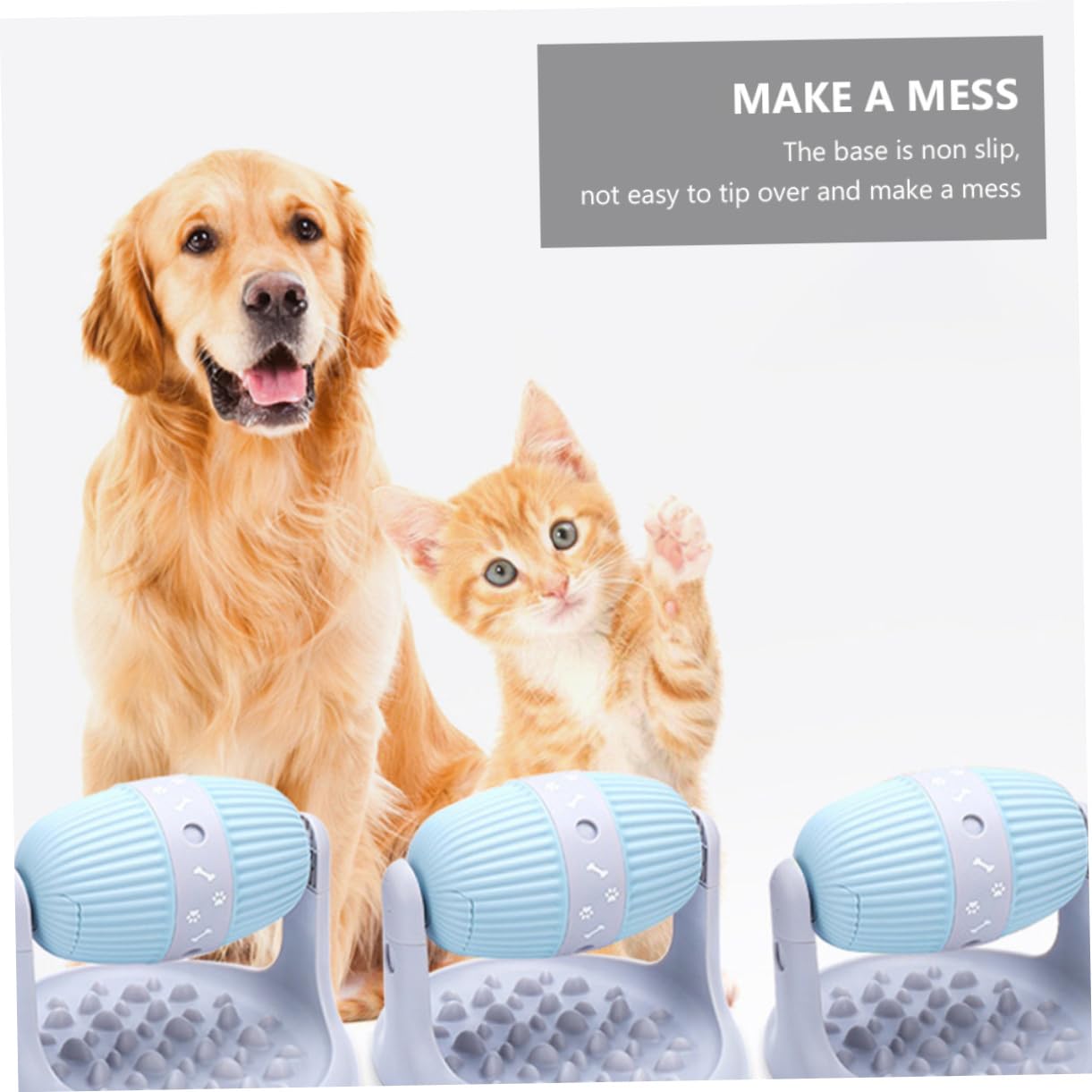 Sosoport Dispenser Alimentare Interattivo Regolabile Per Cani e Gatti Gioco Anti-sozzo Con Base Antiscivolo e Funzione Di Distribuzione Lenta