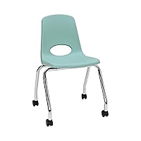 Vista 9 de FDP 10372-SF - Silla escolar móvil de 18 pulgadas con ruedas para niños, adolescentes y adultos; asiento ergonómico para aprendizaje en casa, aula u