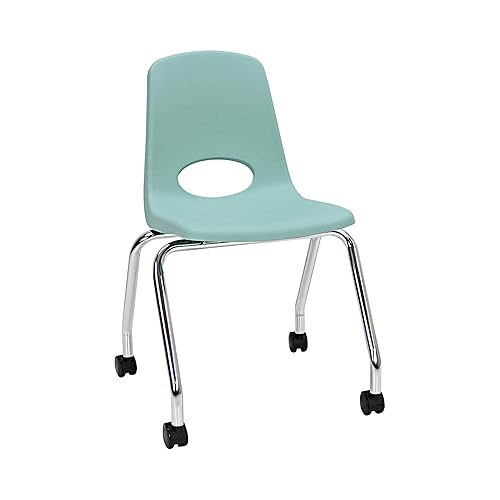 Miniatura 9 de FDP 10372-SF - Silla escolar móvil de 18 pulgadas con ruedas para niños, adolescentes y adultos; asiento ergonómico para aprendizaje en casa, aula u