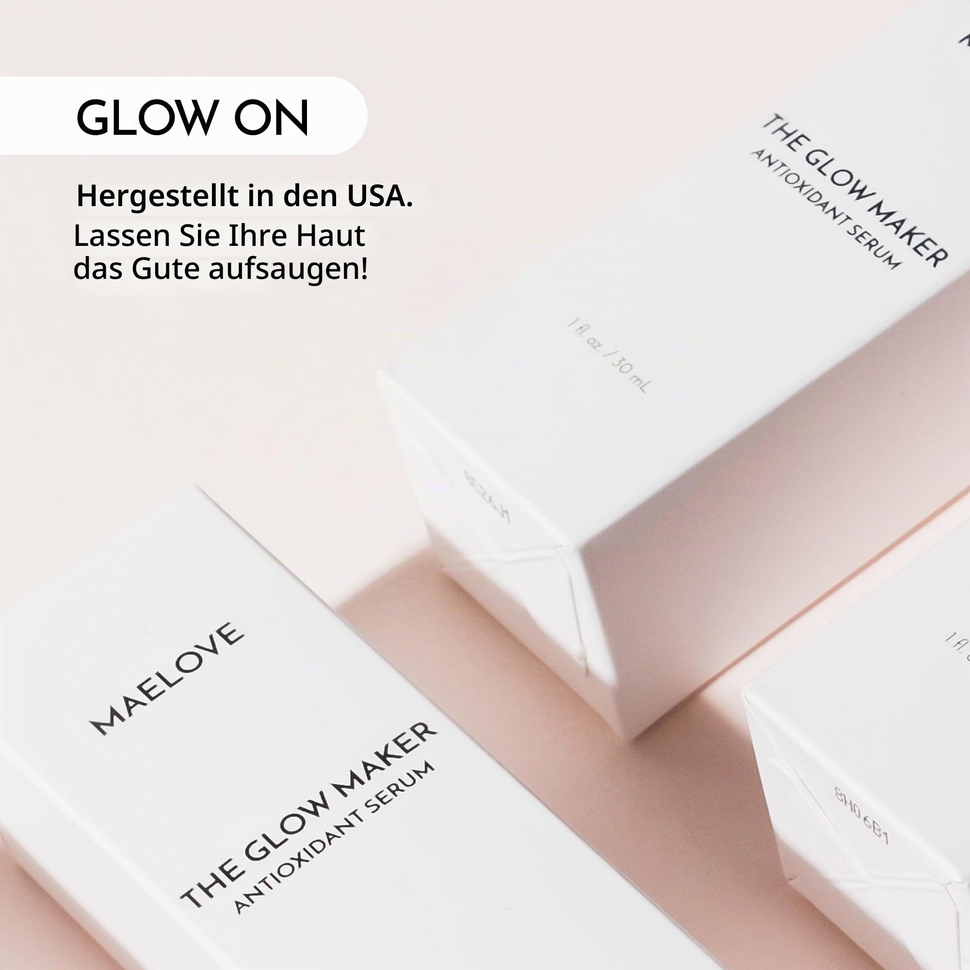 Glow Maker Vitamin-C-Serum mit Vitaminen C, E, Ferulasäure und Hyaluronsäure, ohne Duft, preisgekröntes Highlighter- und Feuchtigkeitsspendendes Gesichtsserum, 50 ml