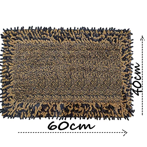 Image of Door Mats for Home | Door Mats for Home Entrance | Door Mat for Bathroom| Soft & Super Absorbent Mats for Shower | Washable, Non-Slip & Quick-Drying Mats (Pack of 2) (Multicolor 9)