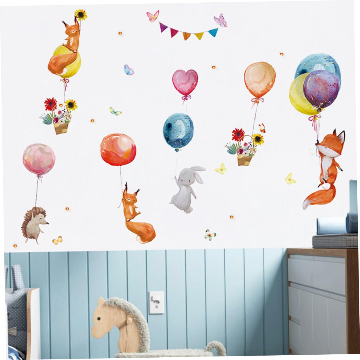 Hemobllo 8 Juegos Pegatinas de Pared de Animales Adhesivos Decorativos para Habitaciones Infantiles y Guarderías Creativo Pegar y Remover