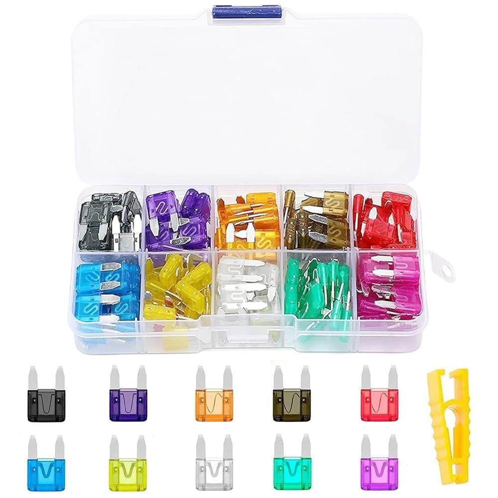 Tryagat 120pcs Car Blade Fuses for Mitsubishi L200 Ⅳ Double Cab 2010-2015, Automotive Replacement Assortment Kit Box with Puller Extractor Tool Auto Protection Parts