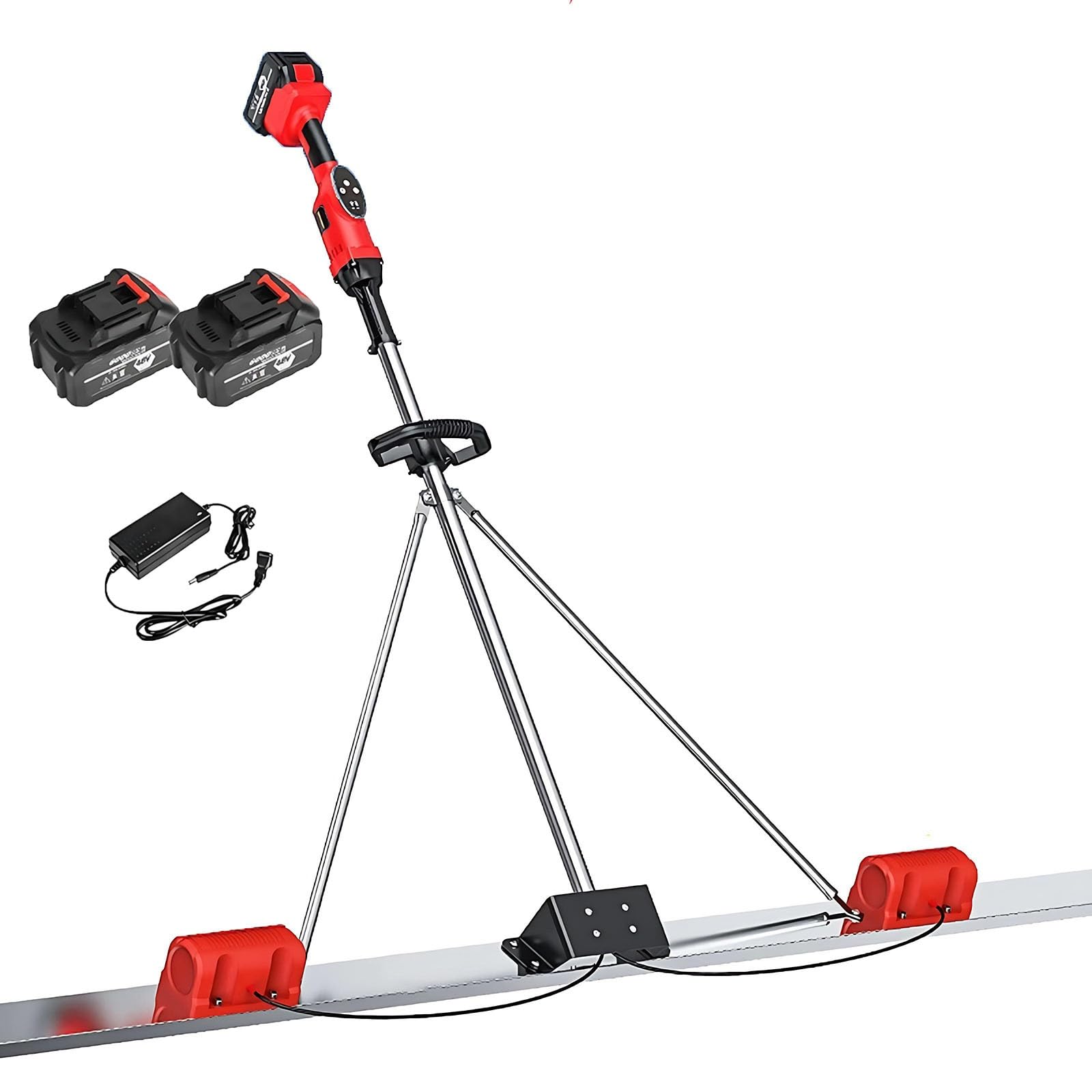 Staggia Vibrante per Calcestruzzo Fresco a Batteria, Strumento Elettrico 1.5m 1.8m 2m con Display LED, Motore Brushless Regolabile per Marciapiedi e Lavori Edili(2M)