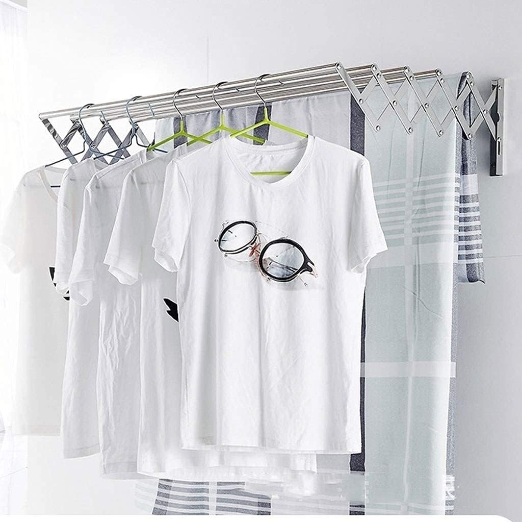 Wall Mounted Laundry Drying Rack 304 Stainless Steel 5 Rods Dryer Towel Rack Home Folding Washing Line hes Airer Fashionable