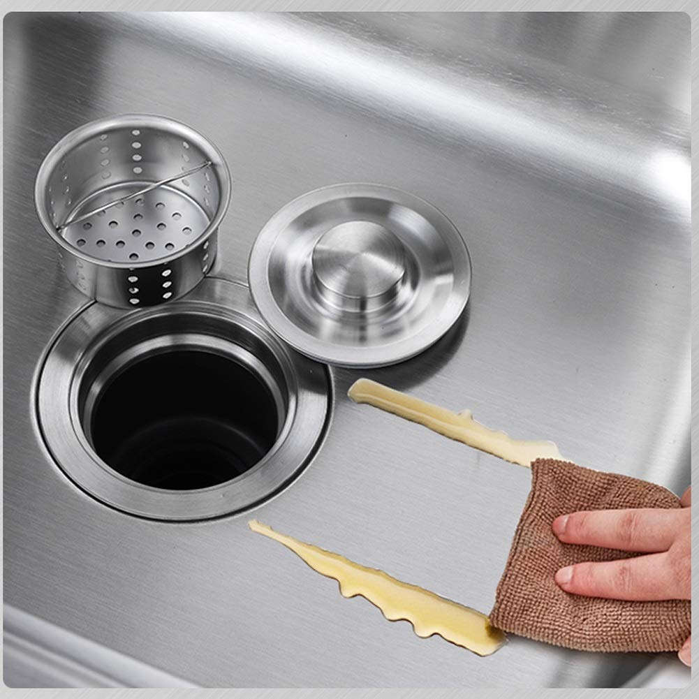Juego de grifos extraíbles para Fregadero de Cocina de Acero Inoxidable con tazón Cuadrado con escurridor de Platos y Kit Completo de plomería Escurridor de desechos Instalación empotrada de