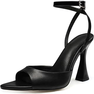 High Heels Pointed Open Toe for Women Chunky Heels Ankle Strap Strappy Kitten Block Heeled Sandals Dress and Party Wedding Shoes