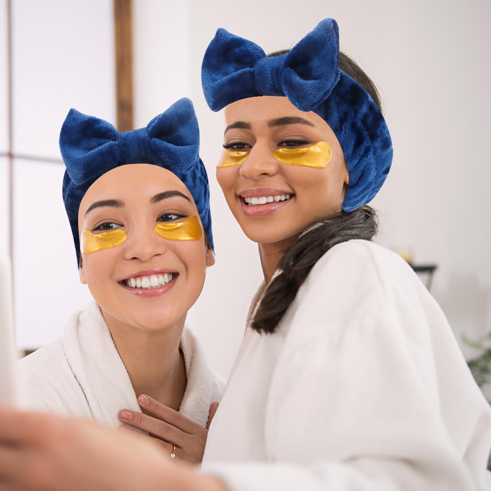 Semato Juego de recuerdos de despedida de soltera, diadema de spa para novia, diadema de novia y dama de honor, diademas para el cuidado de la piel para mujer, lindas bandas de lazo para la cabeza,
