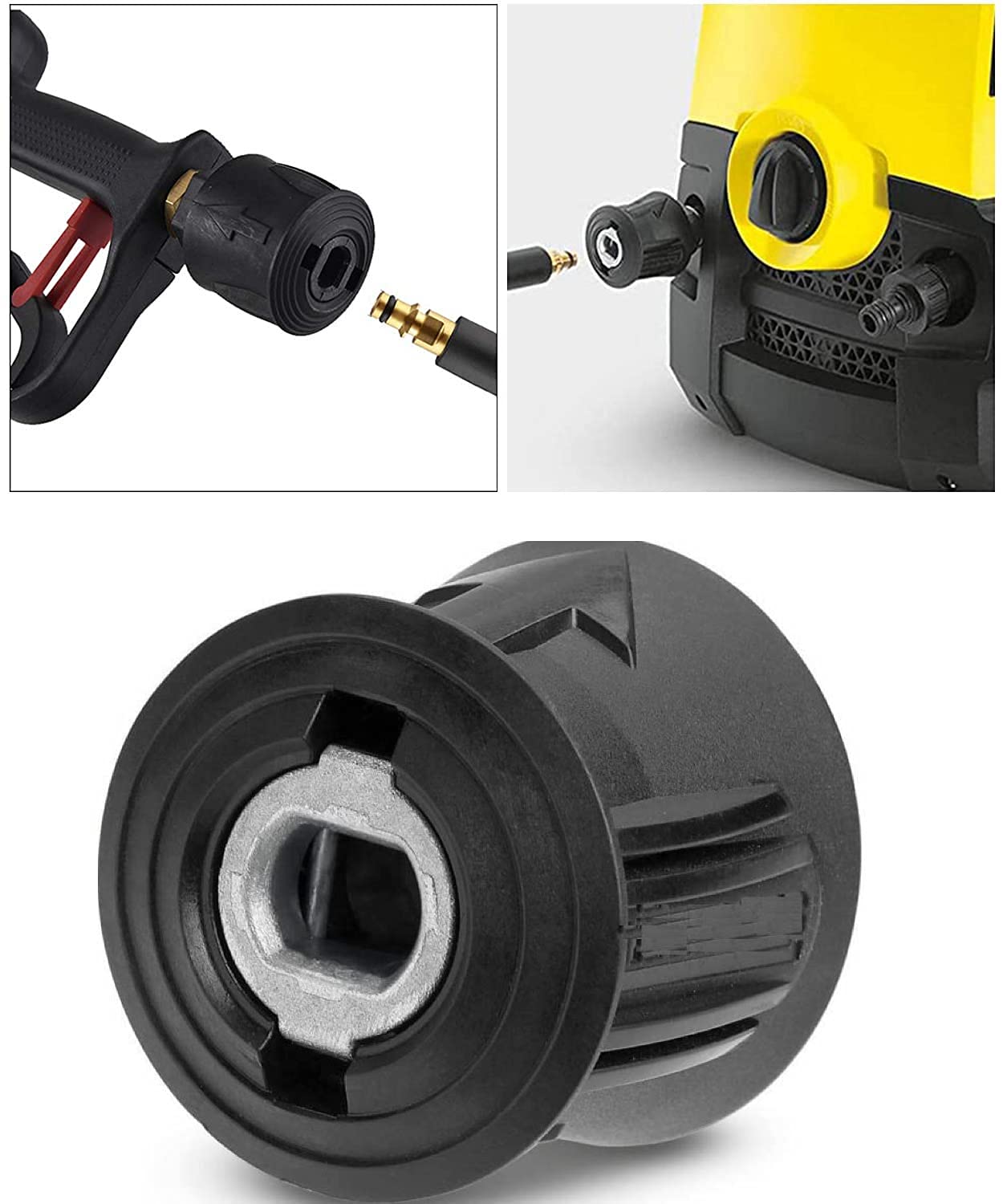 YUET Szybkozłączka do myjki wysokociśnieniowej złącze sprzęgła A M22 14 mm adapter węża adapter złącza do myjki Karcher Kärcher