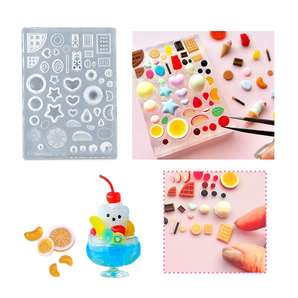 Amazon.co.jp: GreenOcean ミニチュアスイーツパーツ シリコンモールド