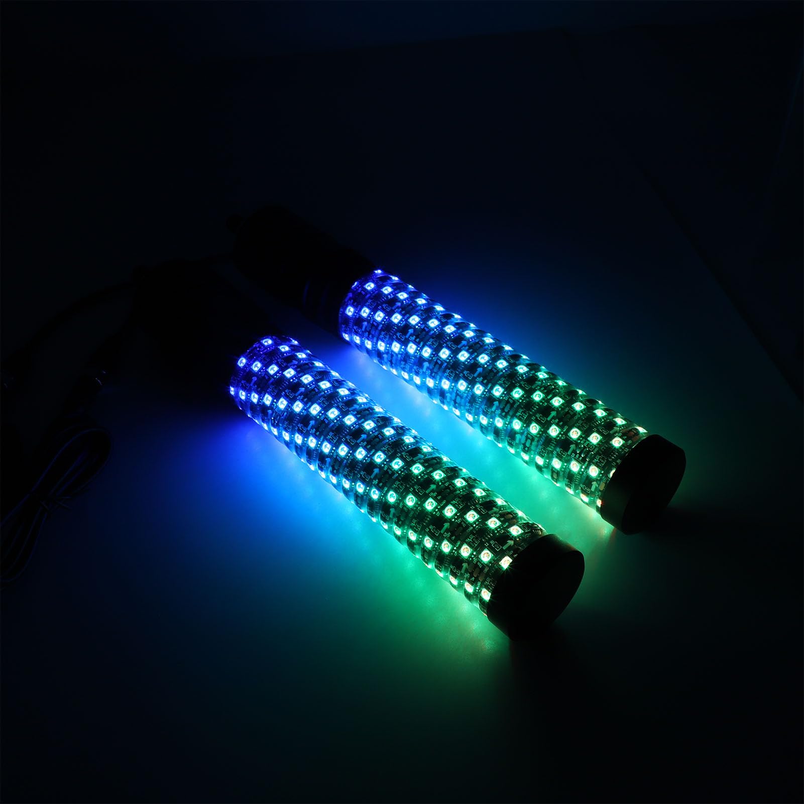 Tbest RGB LED Whip Light 279 LED 360 ° Iluminacja 300 Wzory 366 Tryby 32 Poziomy Jasności 10 Ustawienia Prędkości Aplikacja Zdalne Sterowanie dla UTV ATV Off Road Truck Boat (1 stóp)