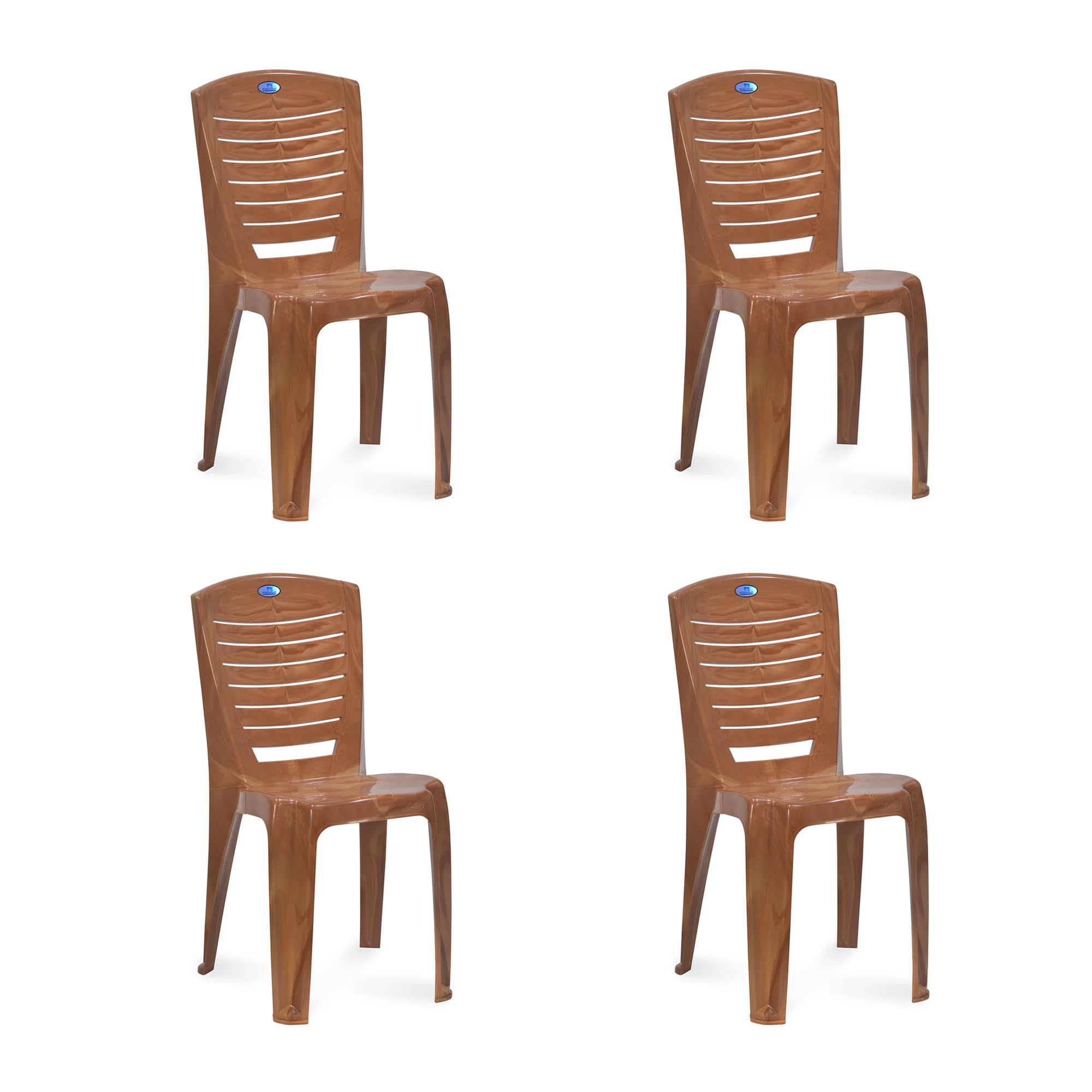 nilkamal chr4025 plastic mid back with arm chair | chairs for home| dining room| bedroom| kitchen| living room| office-outdoor-garden | dust free |100% polypropylene stackable chairs (pear wood)
