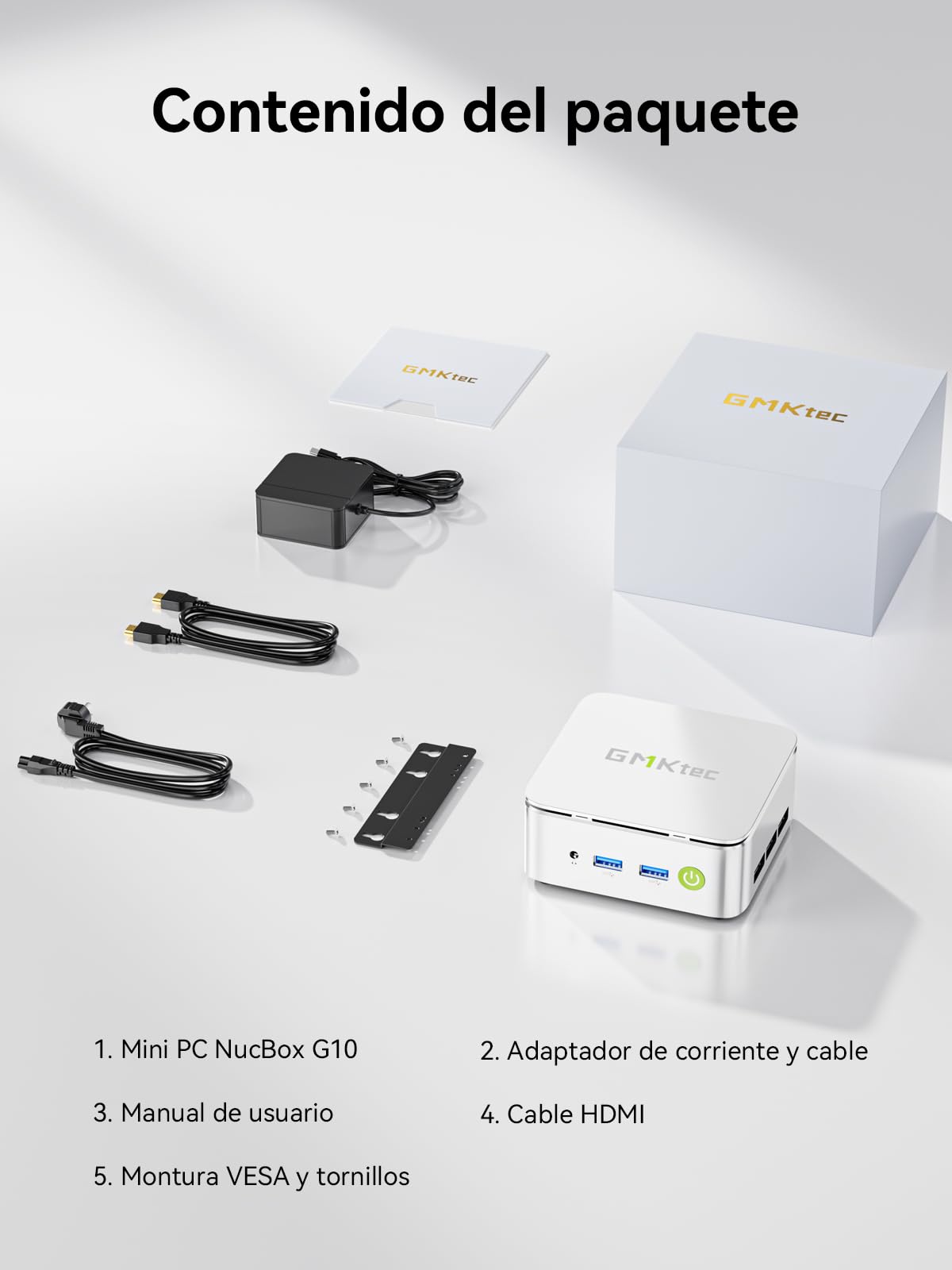 GMKtec Mini PC G10 AMD Ryzen 5 3500U 16GB DDR4 256GB PCIe SSD WiFi 5 USB-C