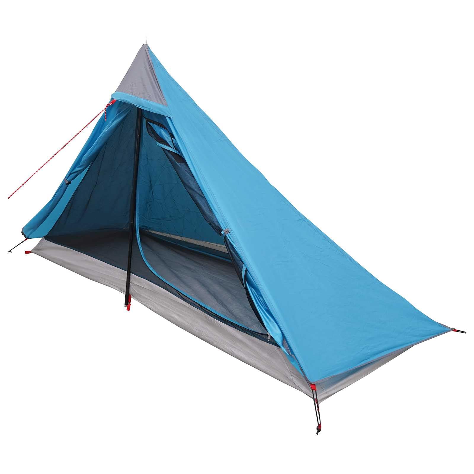 Tenda da trekking per 1 persona, a cupola, leggera, 1,7 kg, per escursionisti e campeggio, robusto poliestere 185T, con borsa per il trasporto, grigio arancione, 222 x 85 x 125 cm