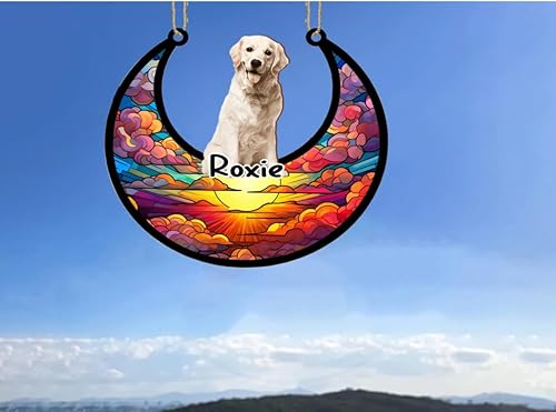 Vista 460 de LOVELYPOD Adorno de Navidad personalizado de perro pastor alemán, atrapasoles conmemorativo, adorno de Navidad de pastor alemán con nombre, pérdida