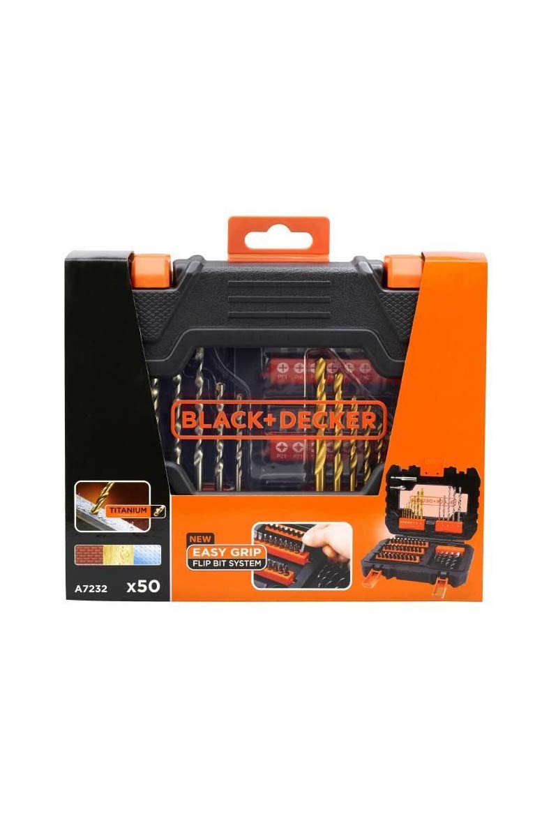 BLACK+DECKER A7232-XJ 50 Piece Drill Set - Black (1-Piece