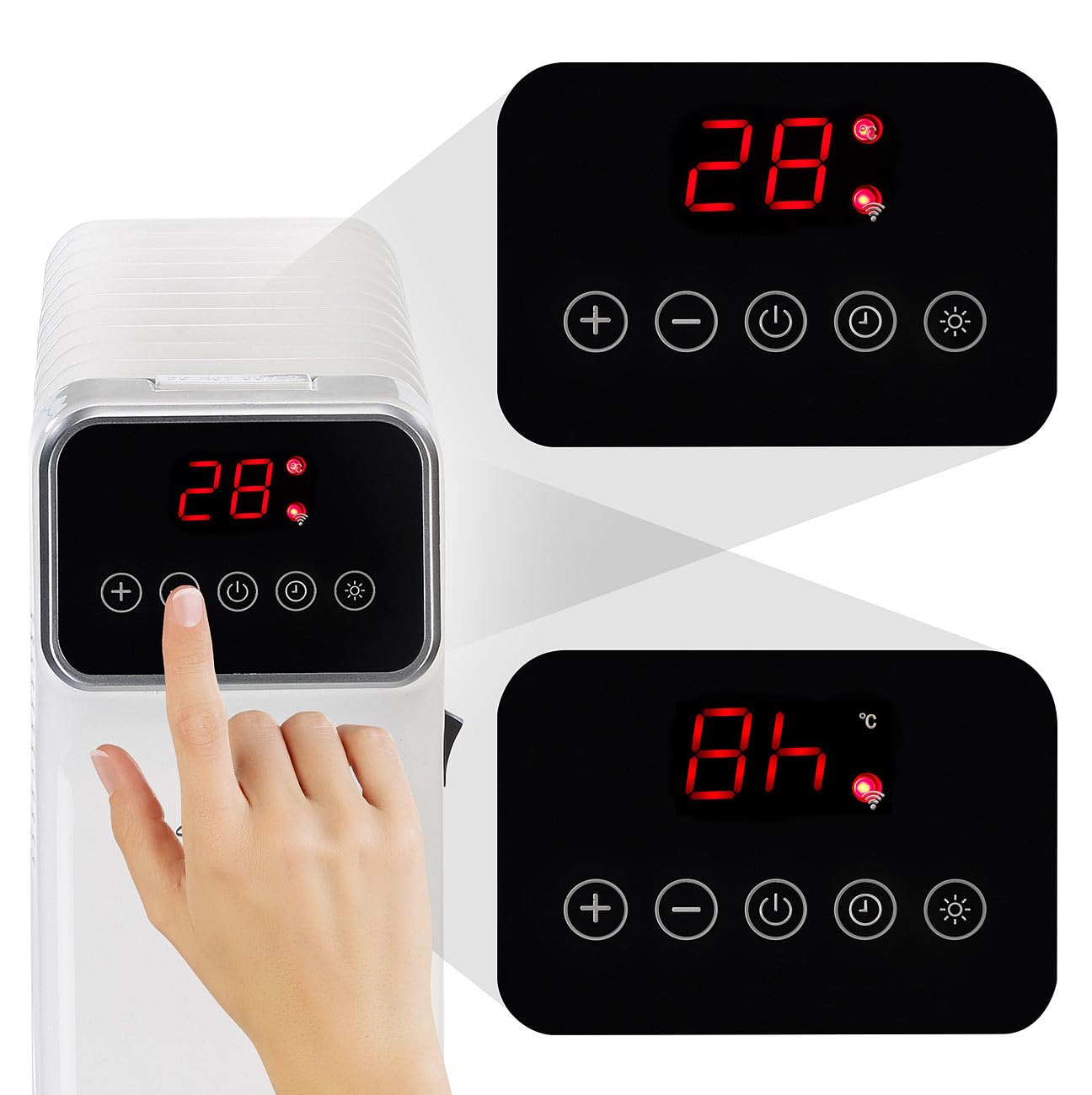 Sichler Haushaltsgeräte Radiatore a olio WiFi con app e telecomando, 11 elementi, 2500 W