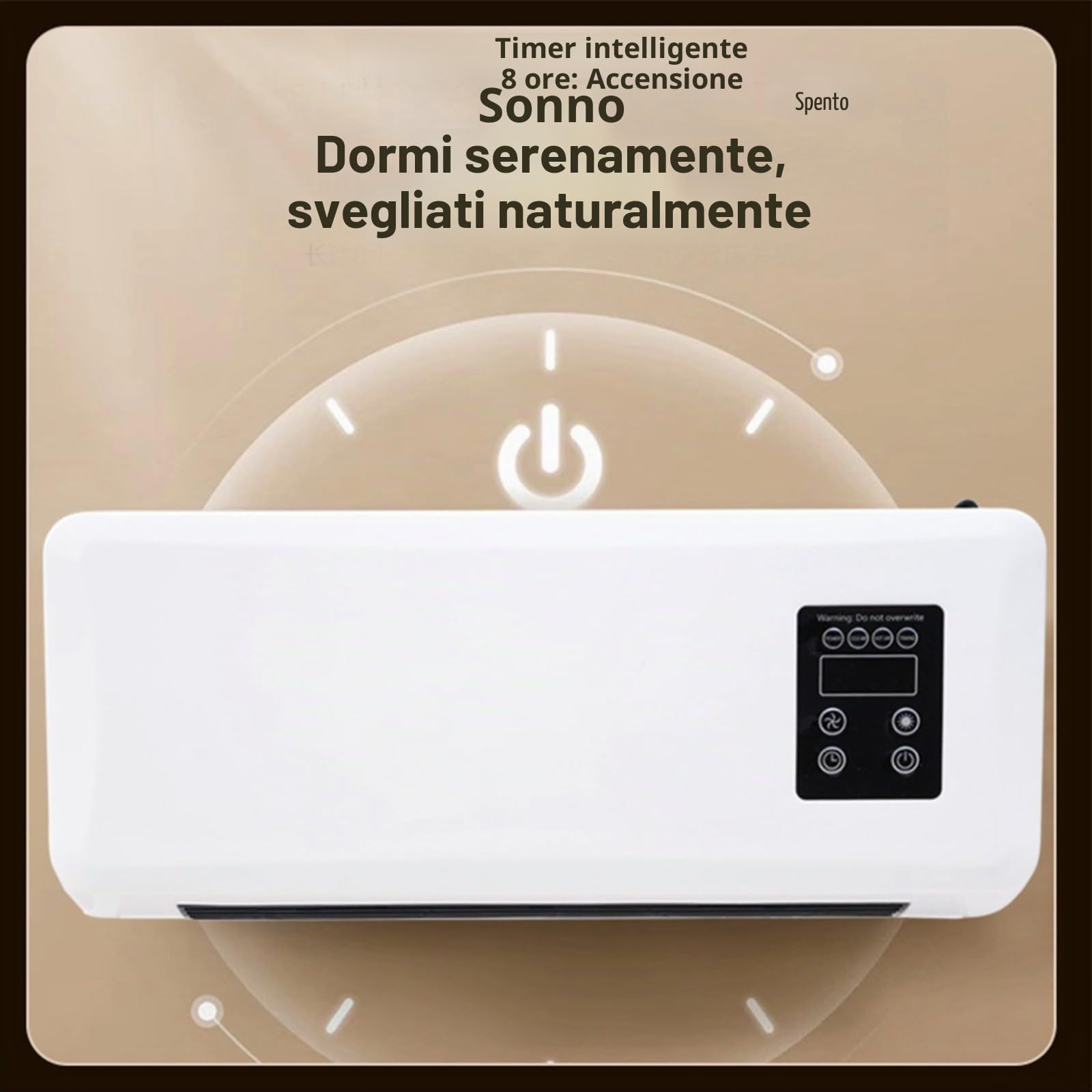 Ventilatore per condizionatore d'aria da parete, unità di riscaldamento e raffreddamento 2 in 1, silenzioso, piccolo AC per camera da letto e bagno, bianco (standard bianco)