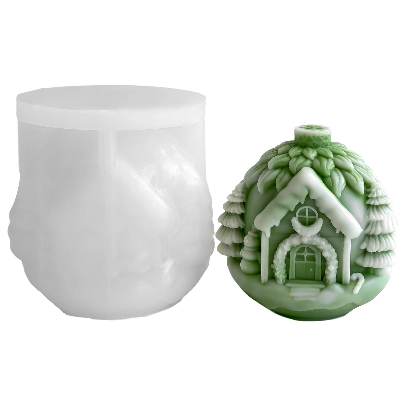 Tsophreniq Christmas Houses Silicone Molds Ornament Molds Castings Plasters Craft Supplies Scented