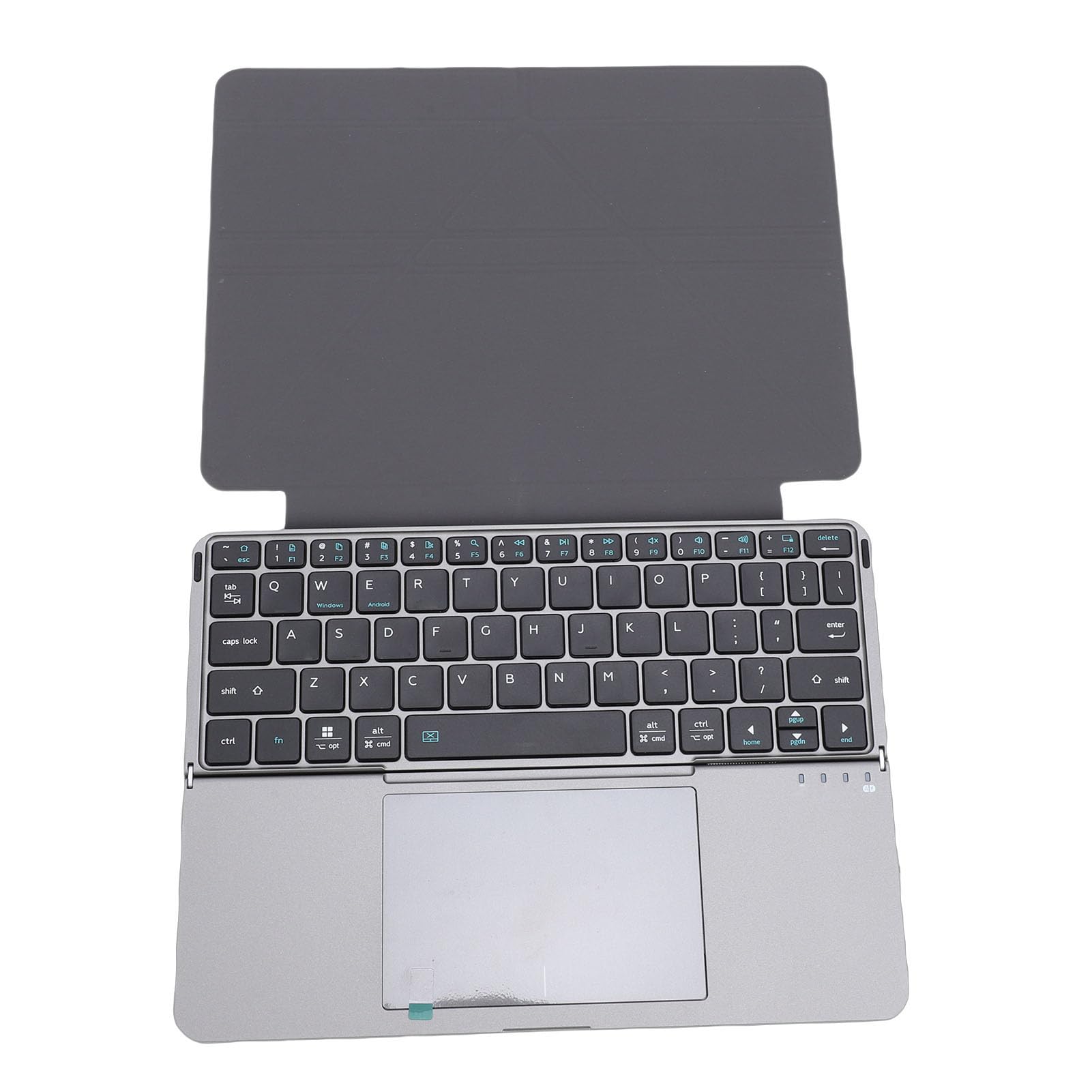 Luocute Teclado con Panel Táctil, Teclado Inalámbrico Plegable Recargable de 64 Teclas para Computadora Portátil, Tableta, Teléfono, Portátil Multifuncional con Teclas de Acceso Directo (Grey)