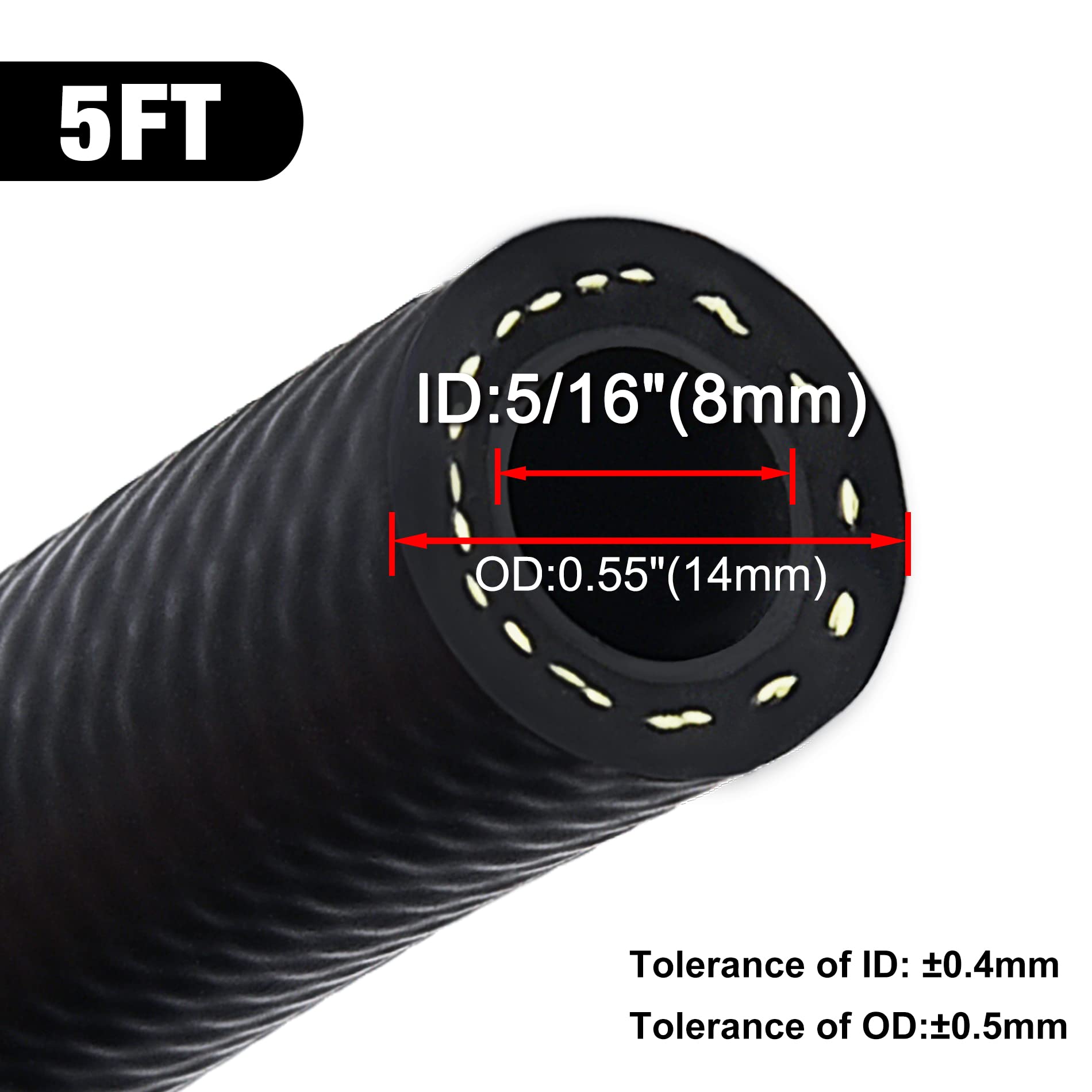 Fuel Hose Line 5/16 Fuel Injection Hose SAE 30R9 5FT 300PSI