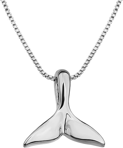 Lauren-Spencer Collar de cola de ballena para mujer, chapado en oro y plata, delicado collar con colgante de cola de ballena con nácar lindo collar