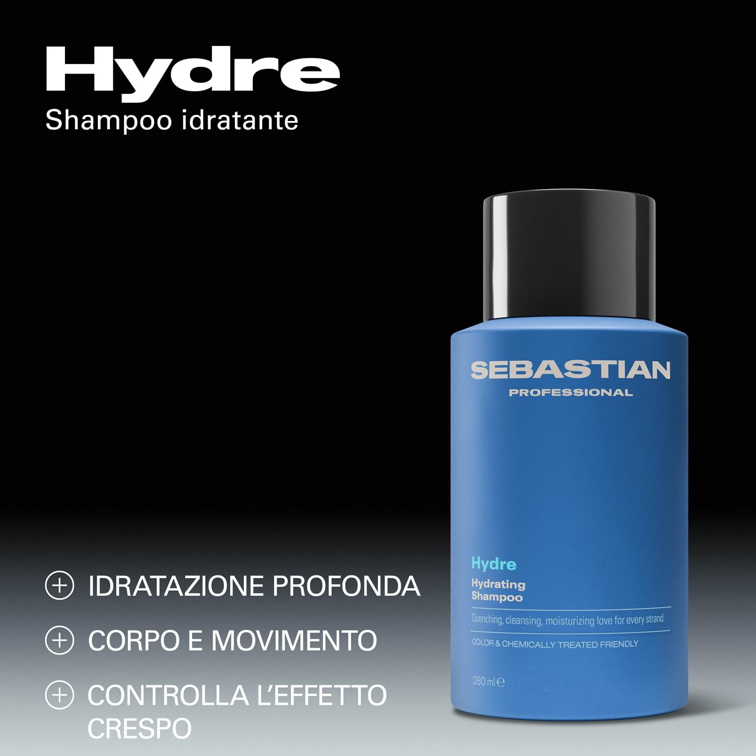 Sebastian Professional Hydre Hydrating Shampoo – Shampoo idratante e detergente che dona ai capelli setosità, morbidezza e volume naturale a ogni lavaggio, 280ml