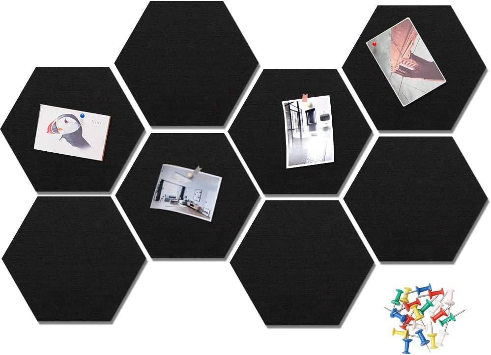HyFanStr Felt Pin Board Wall Bulletin Board, Hexagon DIY Memo Board