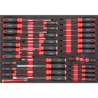 VIGOR Screwdriver Set V6813 34-Piece 2K Soft Foam Insert