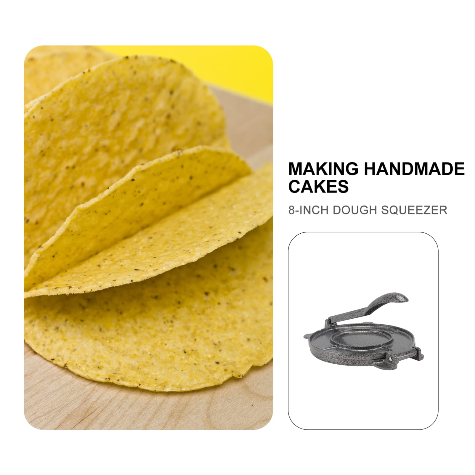 STOBAZA Prensa para Tortillas de Forma Redonda 15 Cm Aluminio Resistente Corrosión Herramienta para Hacer Tortillas de Maíz y Harina Utensilio de Cocina para Uso Doméstico y Profesional
