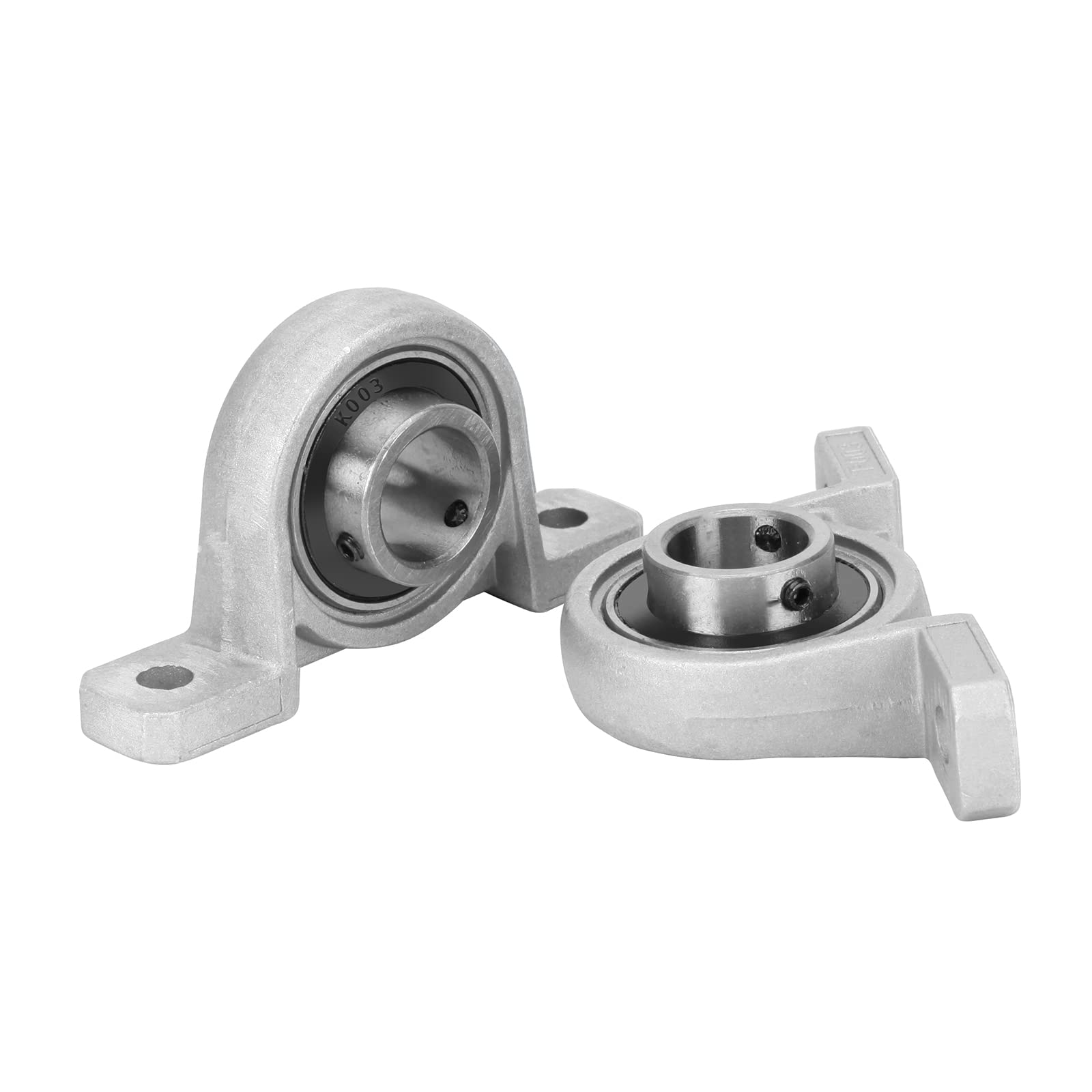 HiPicco Lot de 4 roulements à billes KP003 montés sur bride – Alésage de 17 mm ID Auto-alignement en alliage de zinc pour tige d'arbre linéaire de 17 mm de diamètre