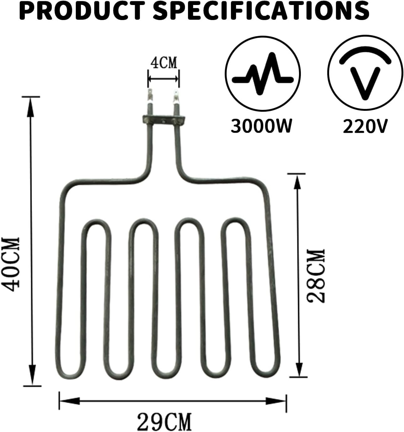 2PCS Varilla Calefactora 3000 W para Estufa de Sauna, Elemento Calefactor de Sauna, Elemento para Estufas de Sauna Acero Inoxidable, para Saunas, Clubes, Spas, Hoteles