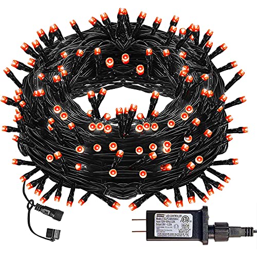 Image of DAZZLE BRIGHT Halloween 300 LED String Lights, 100FT Connectable String Lights with 8 Lighting Modes, Halloween Decorations for Party Carnival Supplies, Indoor Outdoor Yard Garden Decor (Orange)