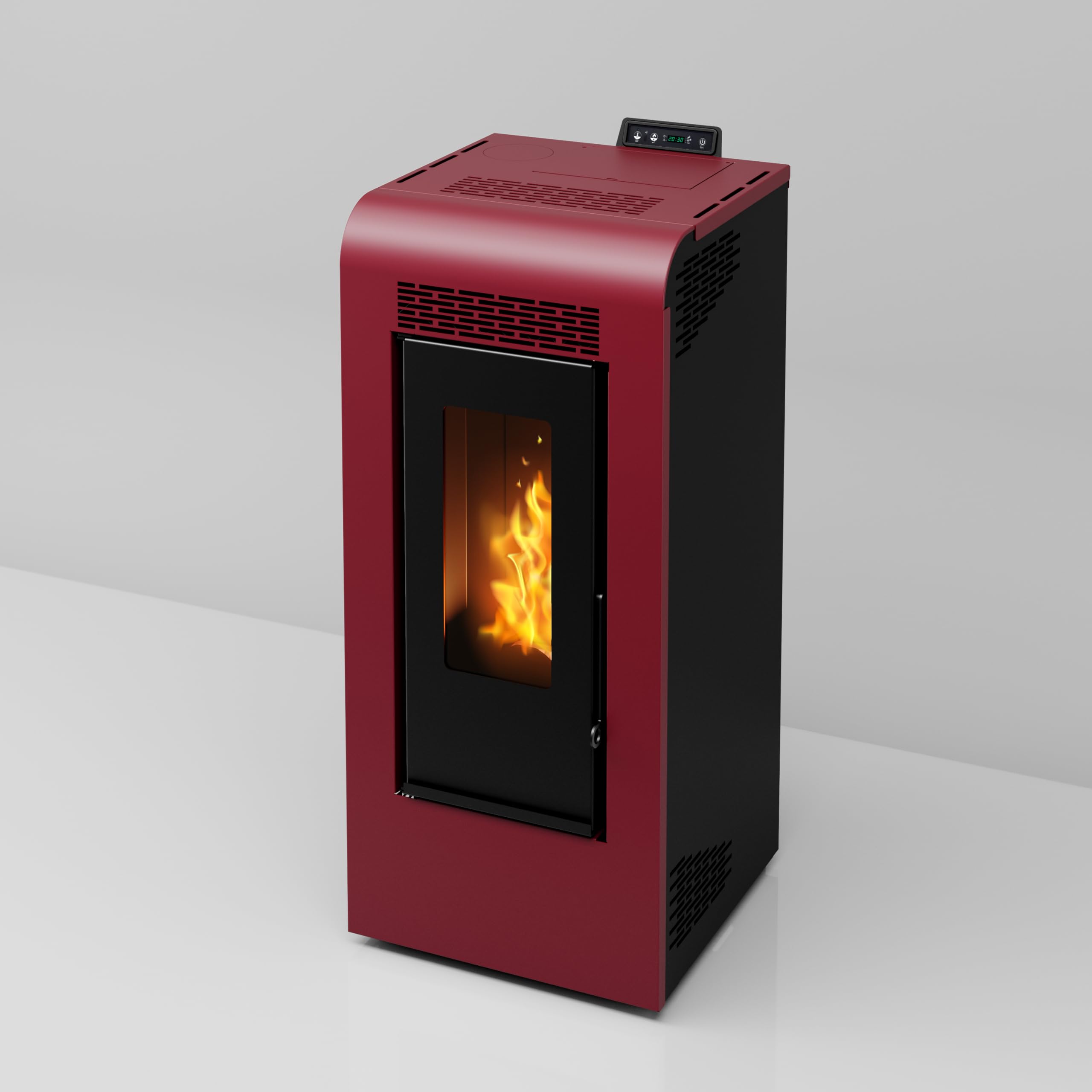 Stufa a Pellet Ventilata Canalizzata Giulia 10 Bordeaux 10,26 KW 4 Stelle 100 m2 riscaldabili (Stufa Canalizzata)