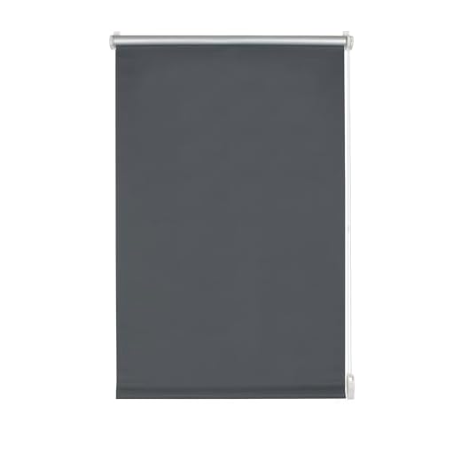 GARDINIA Tenda a rullo con rivestimento termico con morsetto o adesiva, Elevato riflesso della luce, Risparmio energetico, Opaca, Kit di montaggio incluso, EASYFIX Tenda a rullo con rivestimento termico, Ardesia, 60 x 150 cm (LxA)