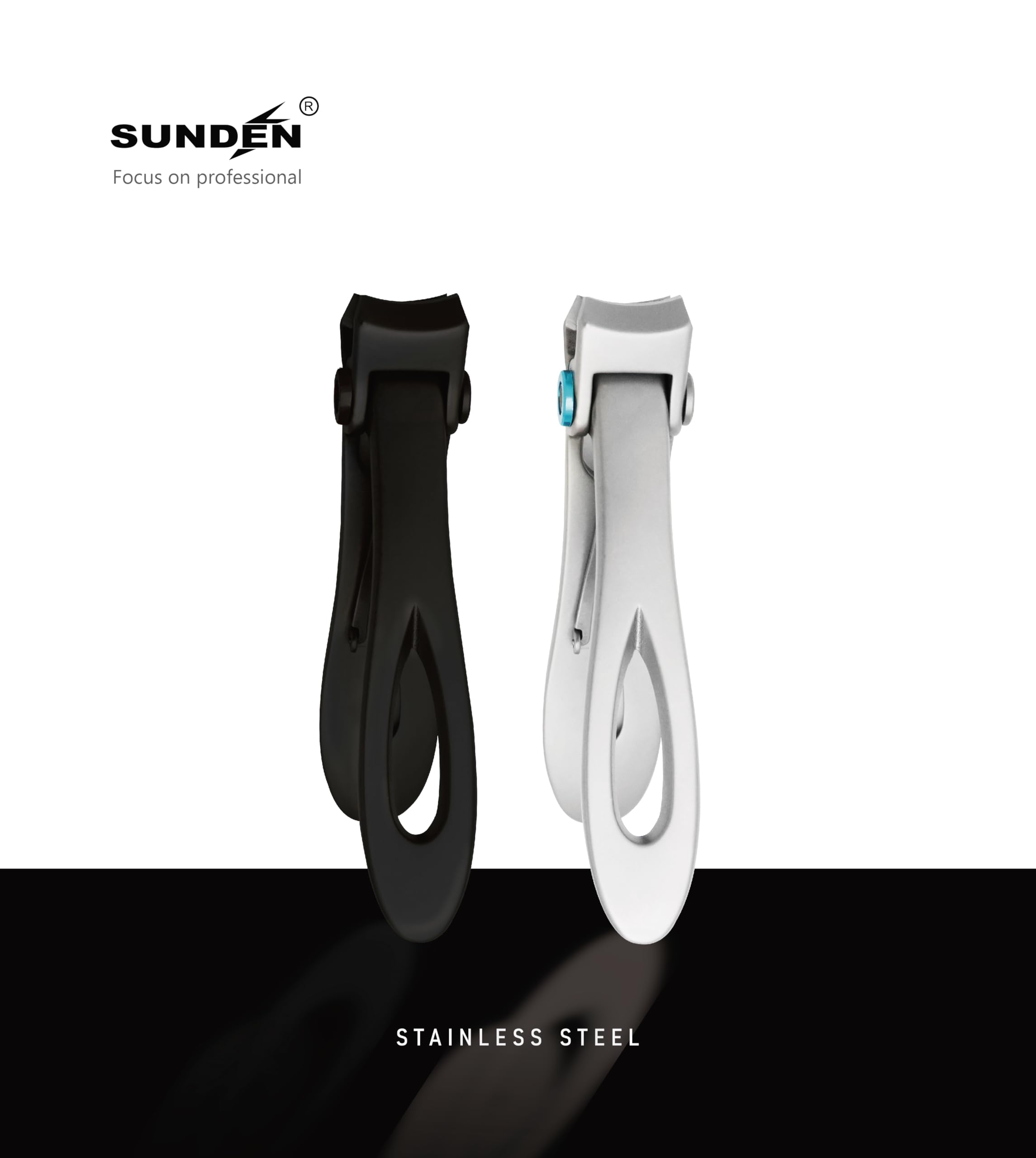 Heavy Duty Wide Jaw Toenail Clipper for Thick Nails – Premium Stainless Steel Nail Cutter, Ideal for Seniors, Large Grip Design for Easy Use, Perfect for Men and Women, SUNDEN SD1413 (Silver)