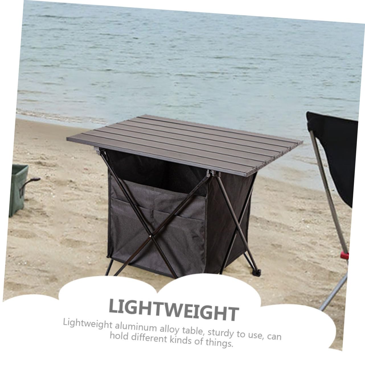 Anneome Tavolo da Campeggio in Alluminio Leggero Resistente e per Barbecue Trasportabili e Attività Outdoor con Borsa per Trasporto Facile