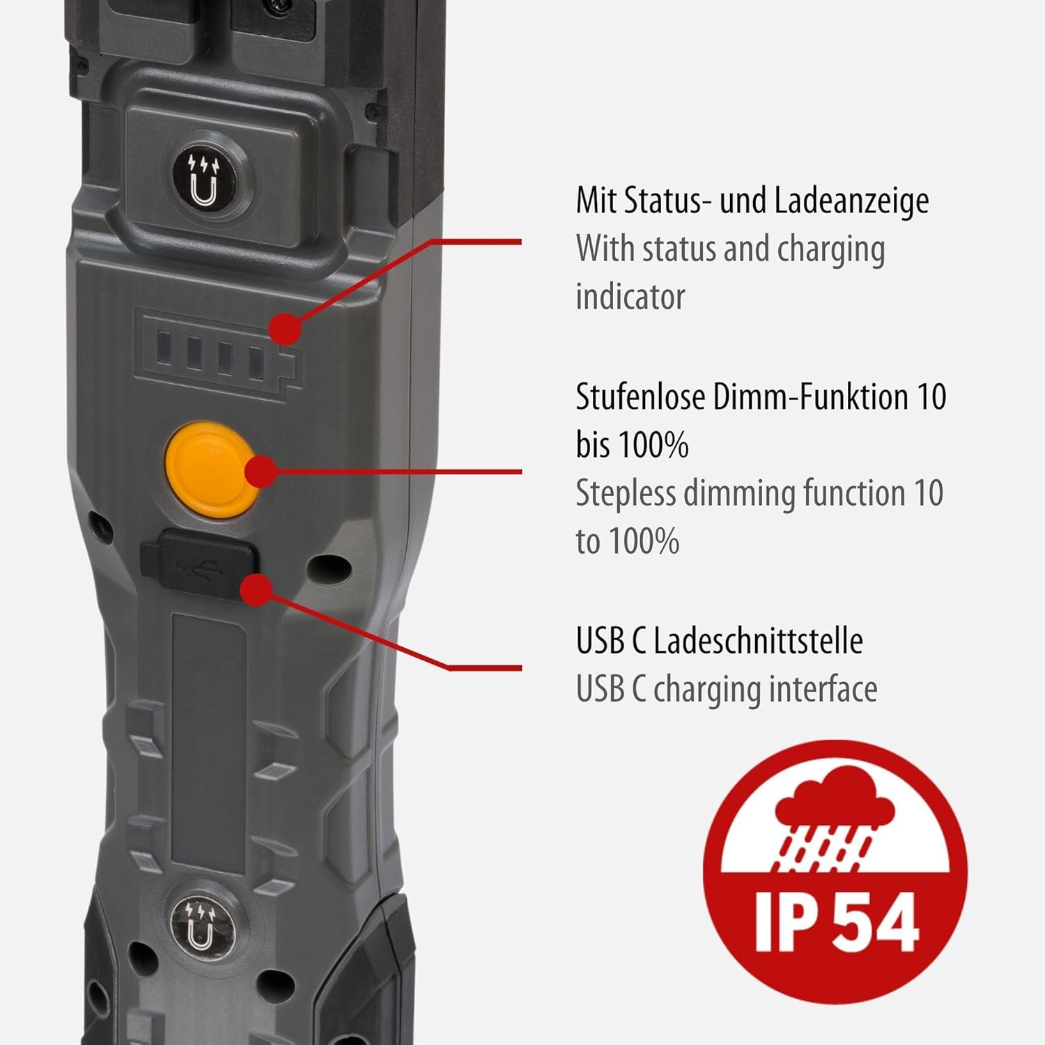 Brennenstuhl 1000+200 Lümen IP54 Lisanslı Şarj Edilebilir LED Fener