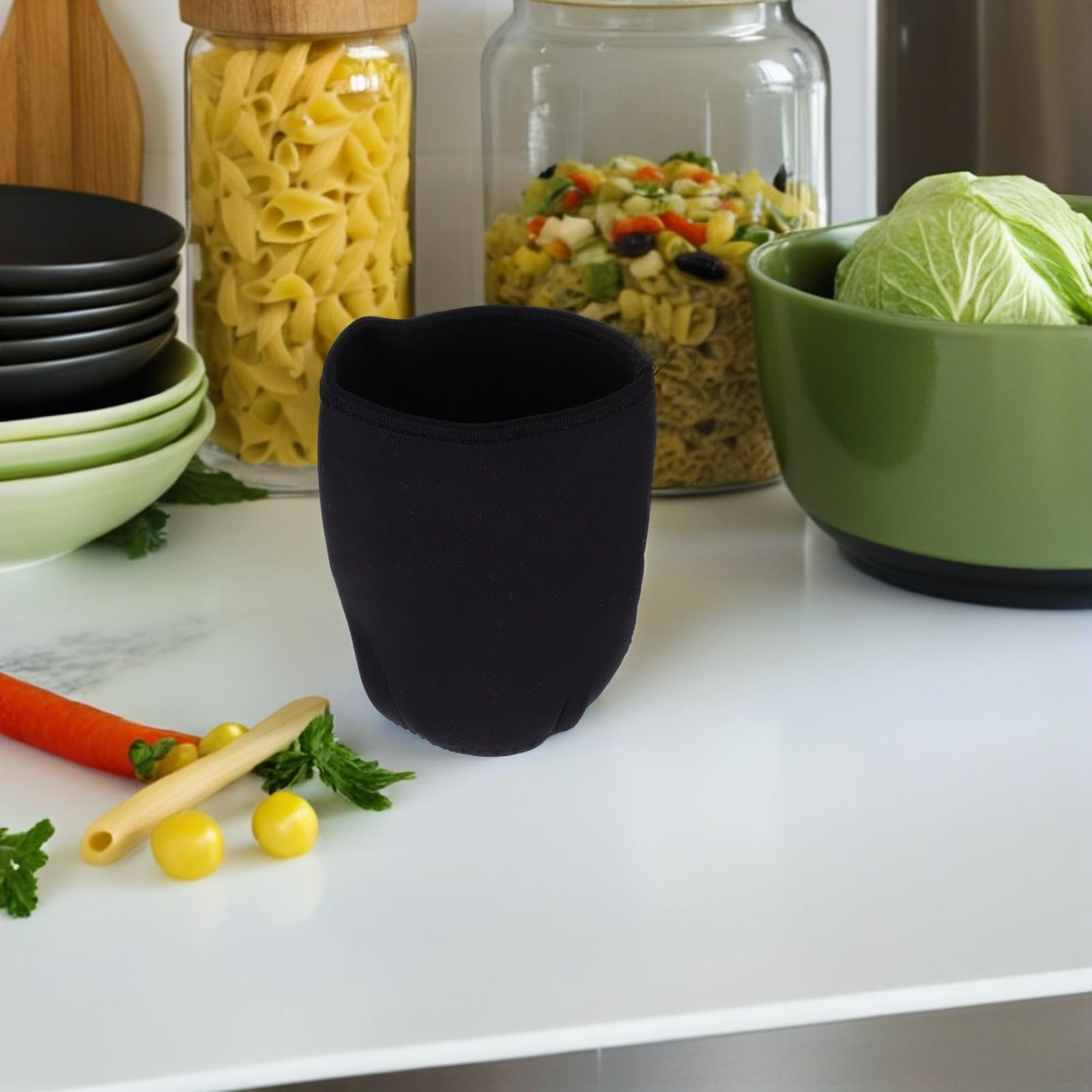 Uonlytech 4 Stück Keimglas Abdeckungen aus Stoff Schwarze Verdunkelungshüllen für Einmachgläser Leicht zu Reinigen und Einfach Anzubringen