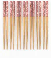 Kit de Hashi Bambu 10 Pares (20 palitos) | Talheres Orientais Reutilizáveis | Estampa Floral Sakura | Ecológico, Durável e Elegante