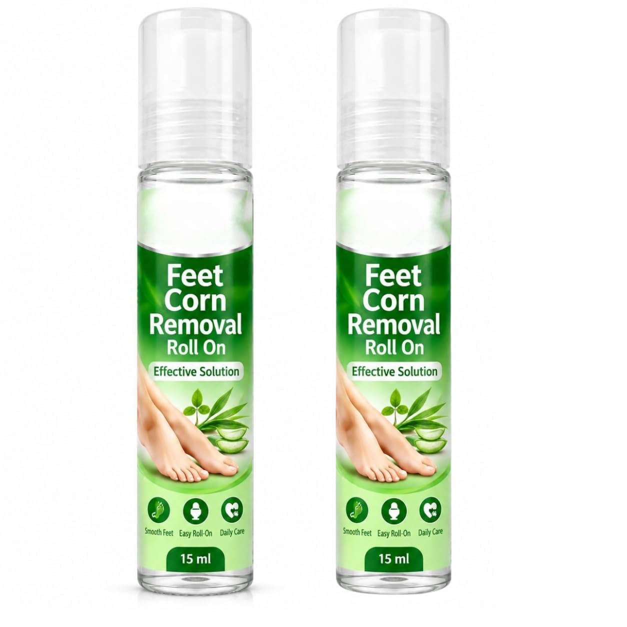 Foot Corn Care Roll-On with Aloe Vera & Tea Tree | Moisturising Formula for Dry, Rough & Hard Feet | Helps Soften Corns & Calluses | Easy Roll-On Applicator | Daily Foot Care | 50ml | (Pack of 2)-image-35