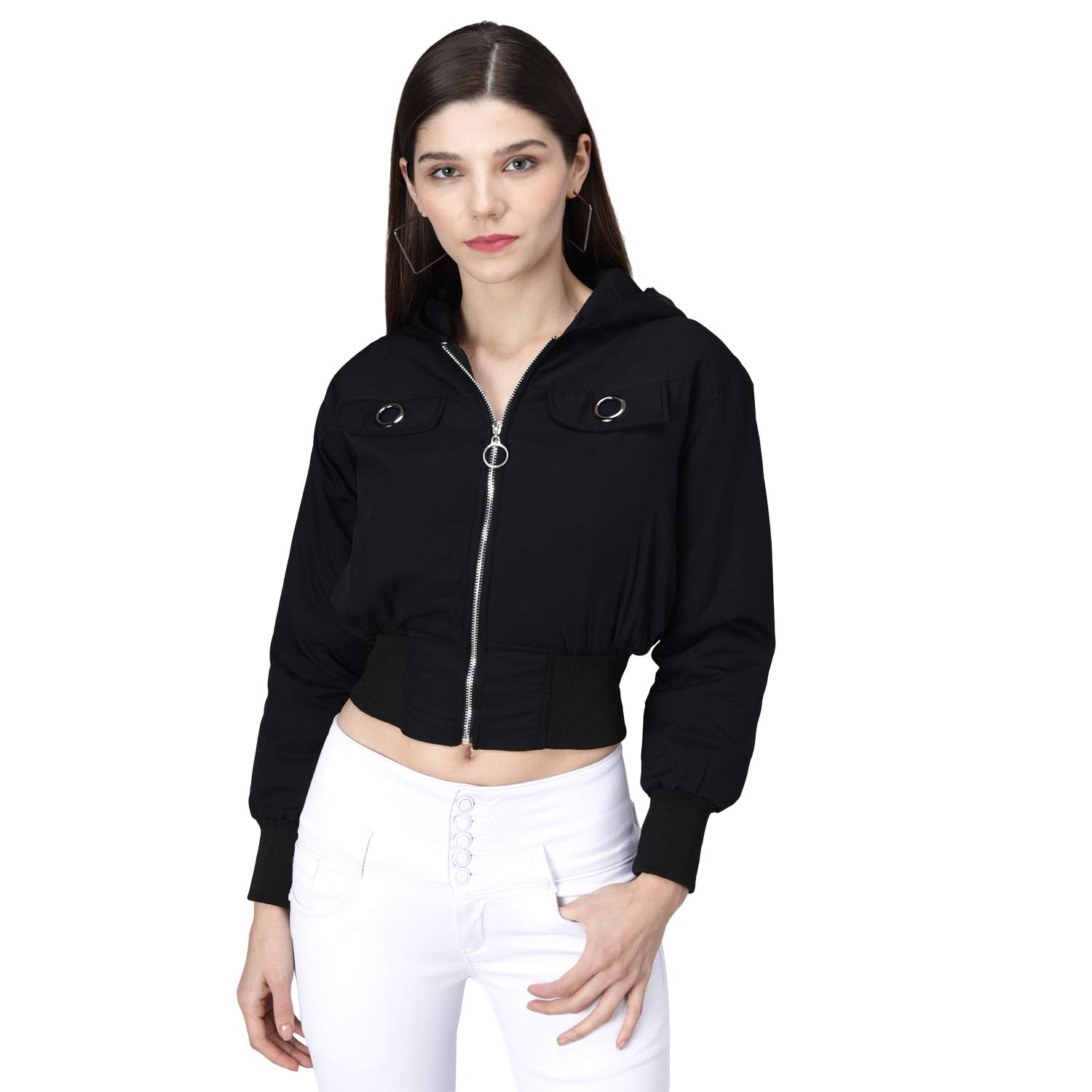 Nylon Blend, Standard Length Womens Full Sleeve Solid Stylish Jacket-image-49